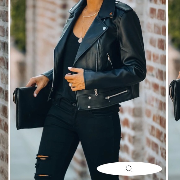 Vici Gramercy pocketed faux leather Moto jacket - Picture 6 of 9